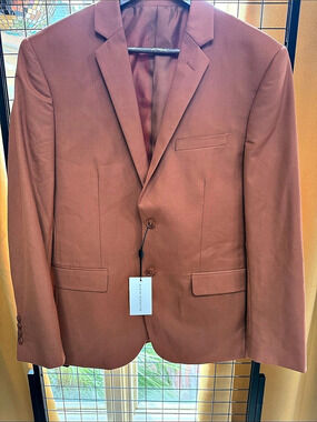 ALAIN DUPETIT TR Label Slim Sport Coat in  Terracotta color Size 40R NWT